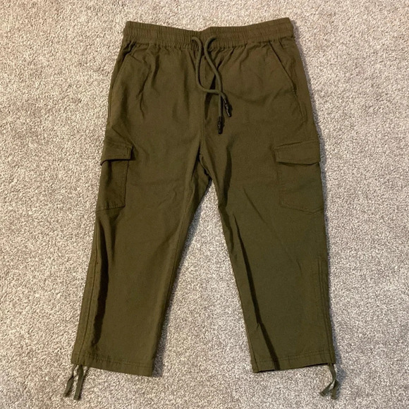 Olive Stretch Capri Pants - Picture 1 of 12
